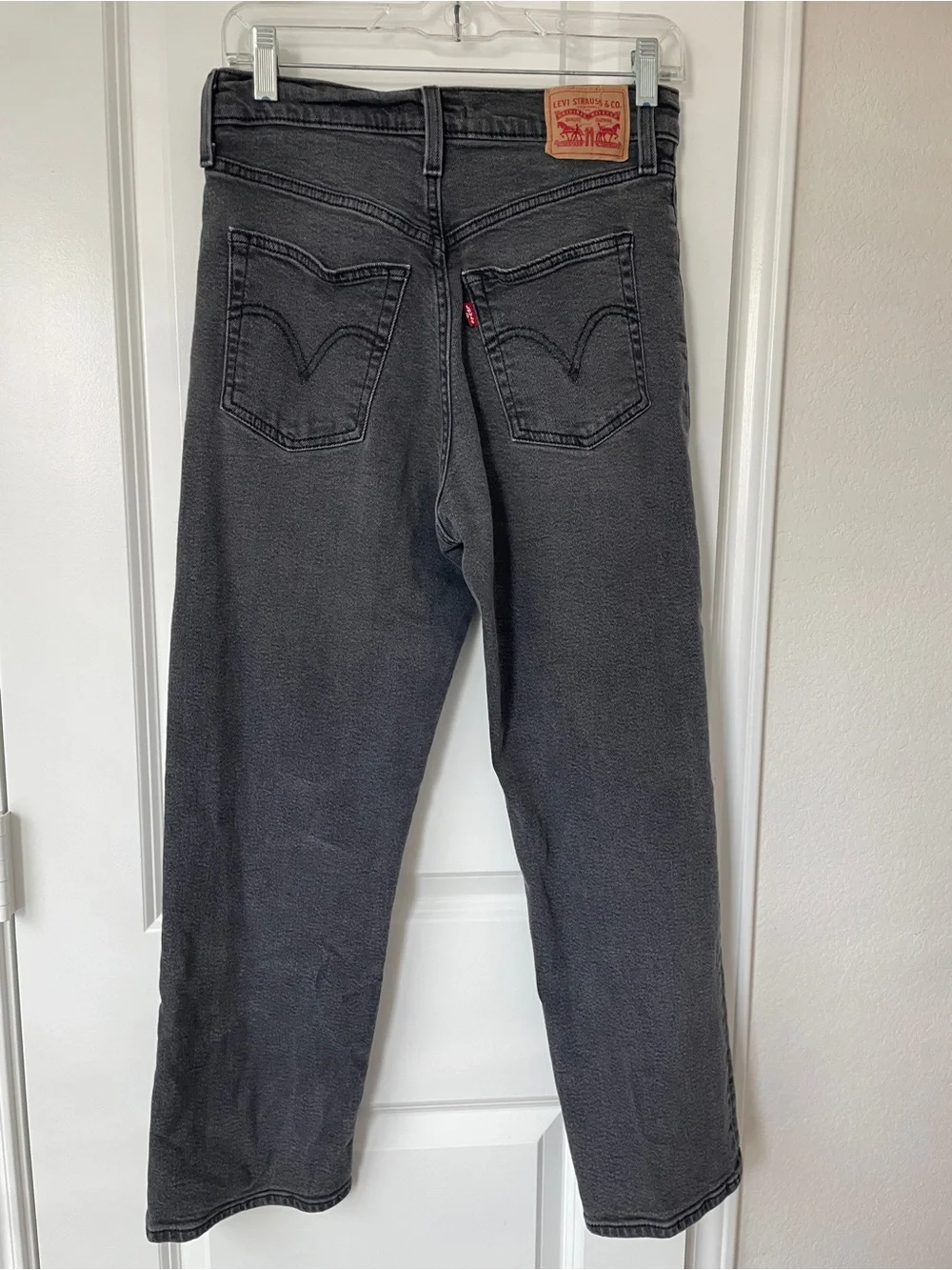 Levi's Men's Washed Charcoal Ribcage Straight Ankle Jeans Button Fly